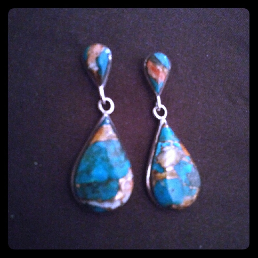 Sterling silver topaz teardrop earrings